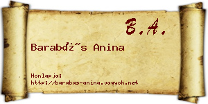 Barabás Anina névjegykártya